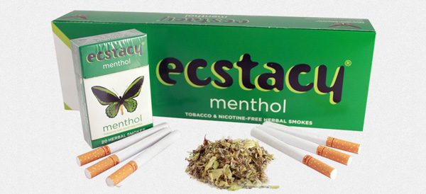Ecstacy Tobacco & Nicotine FREE MENTHOL Herbal Cigarettes