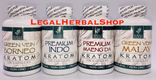 LegalHerbalShop-Whole Herbs-Kratom Capsules-120ct