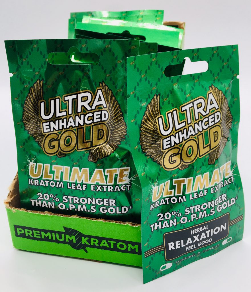 Ultra Enhanced GOLD ULTIMATE Kratom Extract Capsules! 2ct Kratom Caps