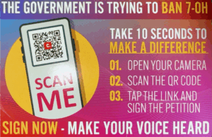 SCAN THE QR CODE TO HELP KEEP 7-OH LEGAL.