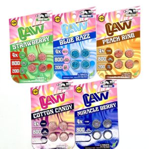 5 packs of Claw Botanicals. A 7oh-alternative. Displaying all 5 flavors: Cotton Candy, Peach Ring, Blue Razz, STrawberry and Miracle berry