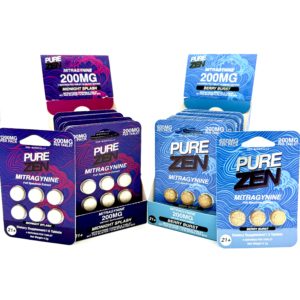 Display of 3ct and 6ct Pure Zen MIT extract tablets